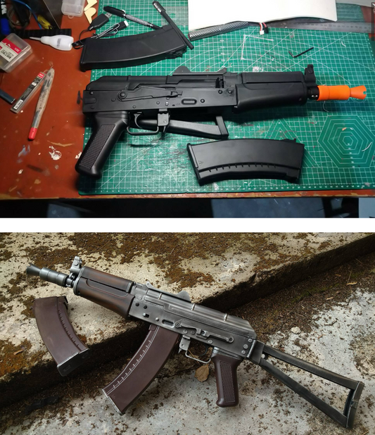 Transforming an AK74U Toy Gel Blaster into a Lifelike Movie Prop on a Budget