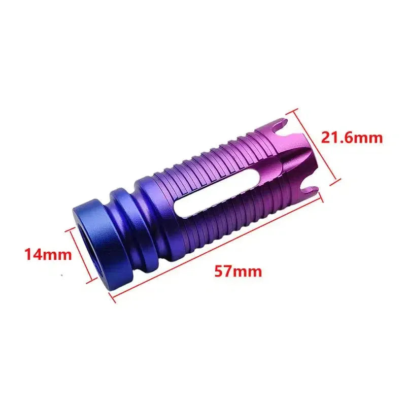 14mm CCW Gradient Color Flash Hiders Muzzle Device